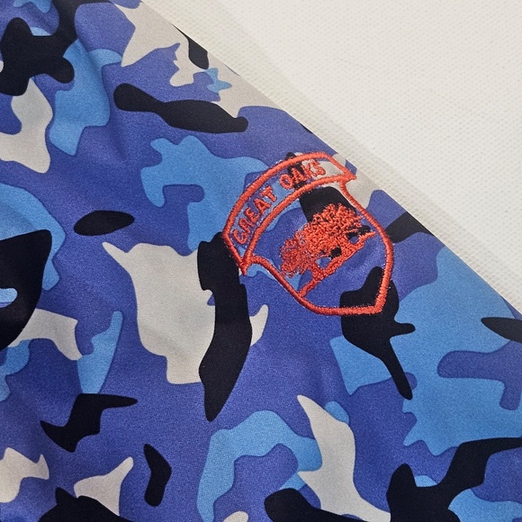 FENNEC 1/4 Zip Pullover Windbreaker Mens Medium Blue Camo Lightweight Outdoor - Picture 6 of 8